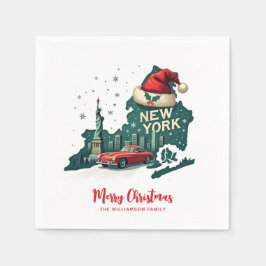 New Yorker Staat Frohe Weihnachten Custom Holiday Serviette