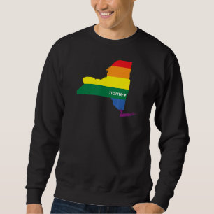 New Yorker Staat Map Lgbt Pride Parades Allied Sweatshirt