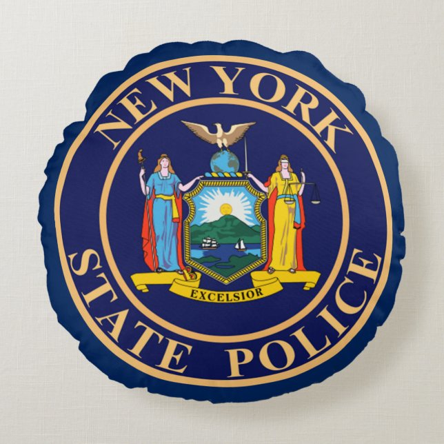 New Yorker Staat Police Rundes Kissen (Vorderseite)