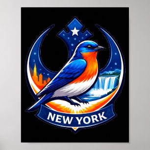 New Yorker Staat Vogel Widerstand Blaumeise NY wid Poster