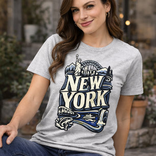 New Yorker Staatserbe Empire State Landmark Kunst T-Shirt