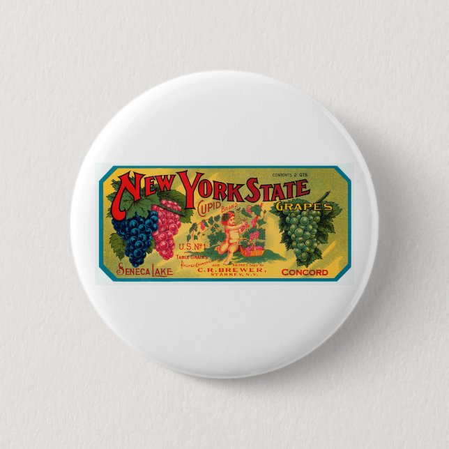 New Yorker Staatstrauben Button (Vorderseite)