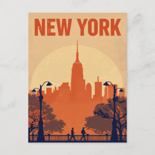 New Yorker Stadt Empire State Building Silhouette Postkarte