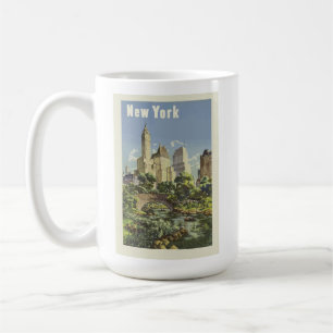 New Yorker Stadt-Skyline Central Park Vintage Retr Kaffeetasse