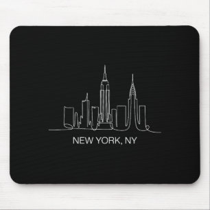 New Yorker Stadt Skyline Linien Kunst Zeichnung Ny Mousepad