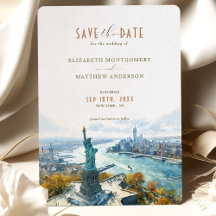 New Yorker Stadtansicht Liberty Save-the-Date