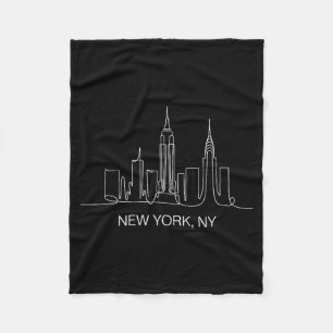 New Yorker Stadtansicht Linienkunstzeichnung Nyc S Fleecedecke