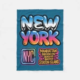 New Yorker Stadtbild Bronx Queens Manhattan Staat Fleecedecke