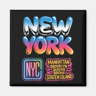New Yorker Stadtbild Bronx Queens Manhattan Staat Magnet