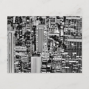 New Yorker Stadtbild in Schwarz und Weiß Postkarte