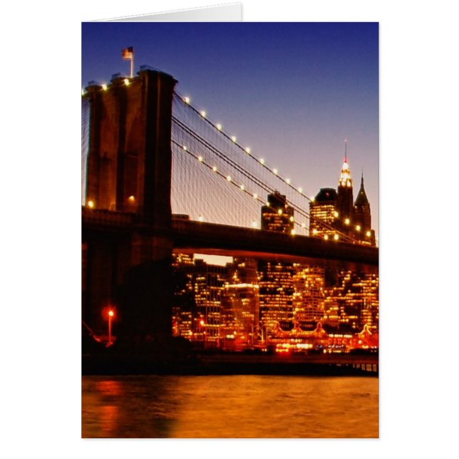 New Yorker Stadtbild mit Brücke über den Fluss (Vorne)