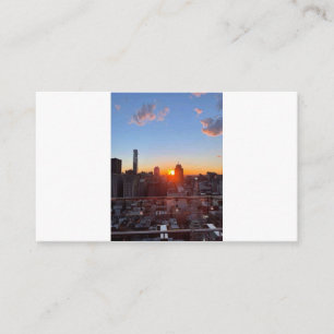 New Yorker Stadtbild Sonnenuntergang Dachterrasse Begleitkarte