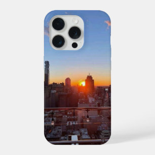 New Yorker Stadtbild Sonnenuntergang Dachterrasse iPhone 15 Pro Hülle