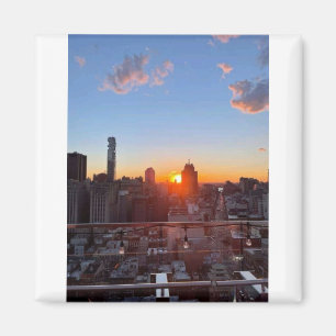 New Yorker Stadtbild Sonnenuntergang Dachterrasse Magnet