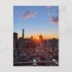 New Yorker Stadtbild Sonnenuntergang Dachterrasse  Postkarte