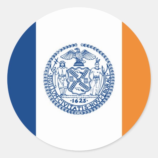 New Yorker Stadtflagge vereinte Staaten Amerika La Runder Aufkleber (Vorderseite)