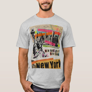 New Yorker Stadtlandschaft Reise Magazin Pop Art C T-Shirt