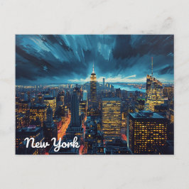 New Yorker Stadtlichter Postkarte