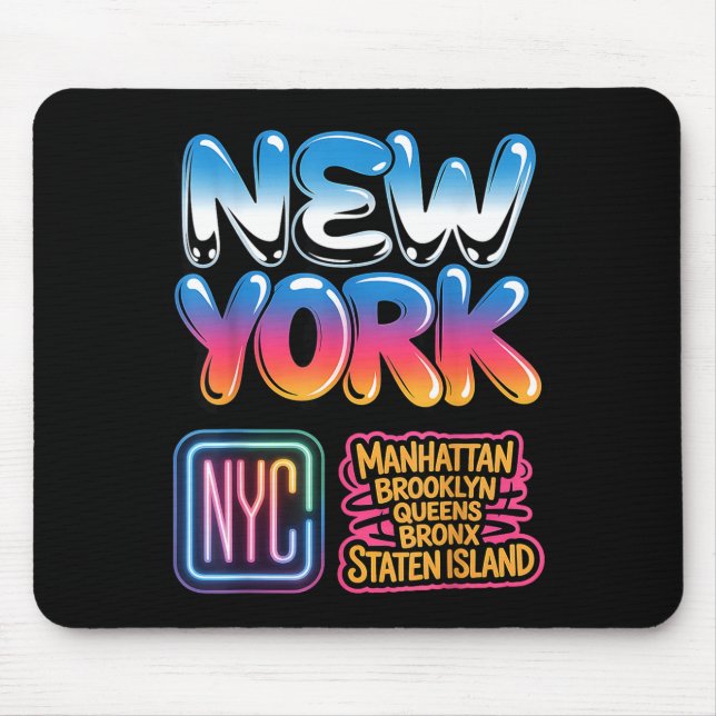 New Yorker Stadtsilhouette Bronx Queens Manhattan  Mousepad (Vorne)