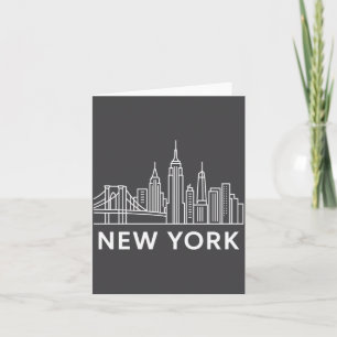 New Yorker Stadtsilhouette Minimalistische weiße L Karte