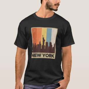 New Yorker Stadtsilhouette Vintage Retro 70er NYC T-Shirt