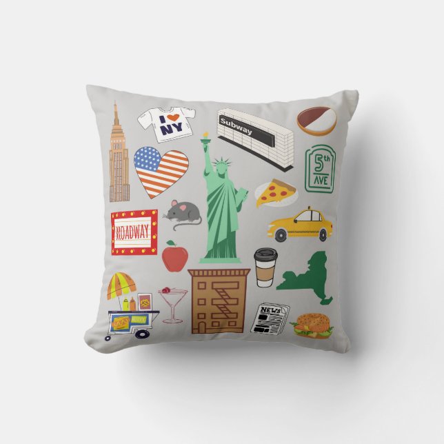 New Yorker Stadtsymbole Kissen (Vorderseite)