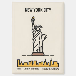 New Yorker Statue of Liberty Minimalistisch Line A Magnet