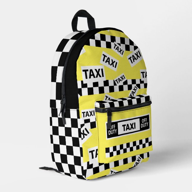 New Yorker Taxifahrer Bedruckter Rucksack (Rückseitige Ecke links)