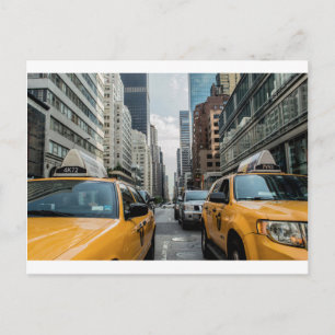 New Yorker Taxistände in der Stadt Postkarte