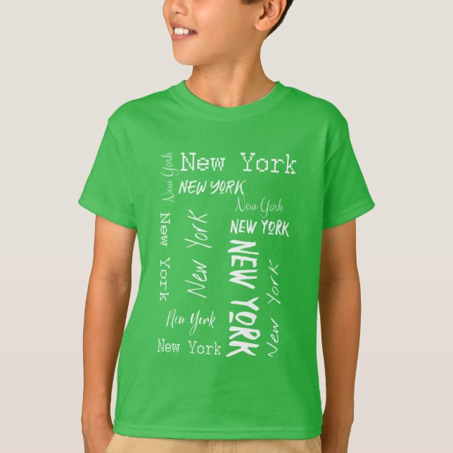 New Yorker Typografie Hoodie T-Shirt (Vorderseite)