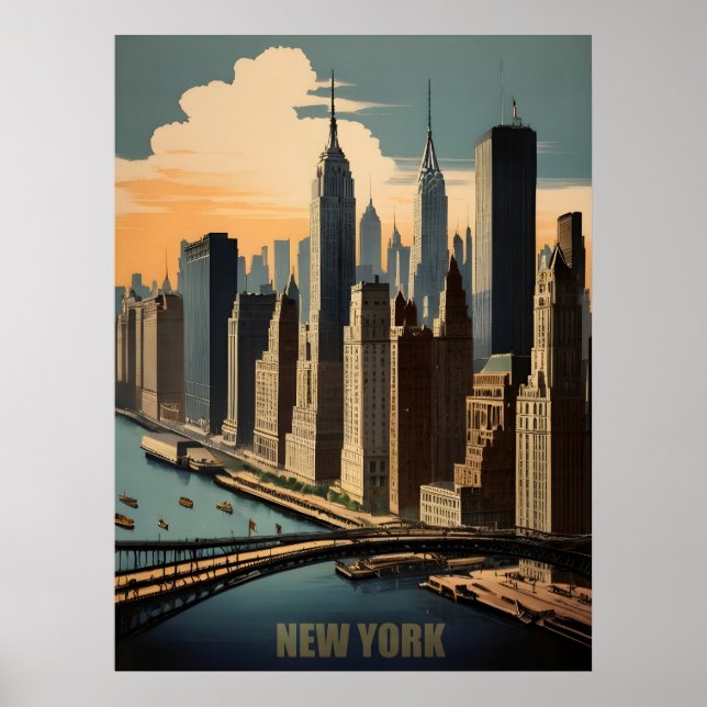 New Yorker Vintage-Poster Poster (Vorne)