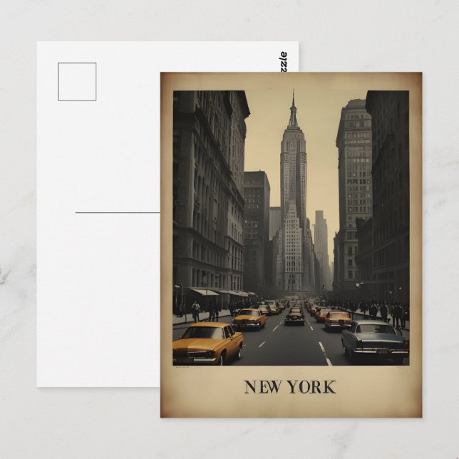 New Yorker Vintage-Poster Postkarte (Vorne/Hinten)