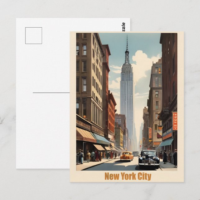 New Yorker Vintage-Poster Postkarte (Vorne/Hinten)