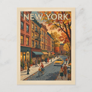 New Yorker Vintage-Reiseszene Postkarte