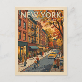 New Yorker Vintage-Reiseszene Postkarte