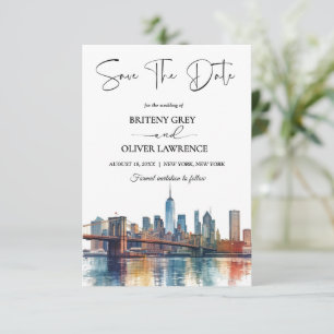 New Yorker Wasserfarben-Skyline-Ziel Save The Date