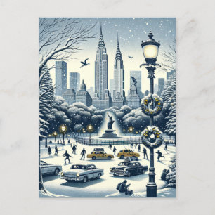 New Yorker Weihnachtsfeier - Anpassbare Weihnachte Feiertagspostkarte