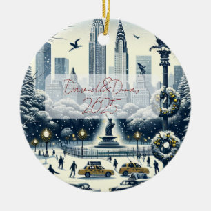 New Yorker Weihnachtsfeier - Anpassbare Weihnachte Keramik Ornament