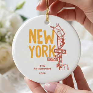 New Yorker Weihnachtsstraßen-Schmuck Keramik Ornament