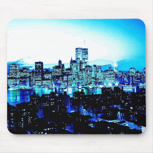 New Yorker Wolkenkratzer bei Nacht Mousepad (Vorne)