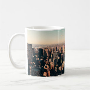 New Yorker Wolkenkratzer Dachterrasse Stadtansicht Kaffeetasse