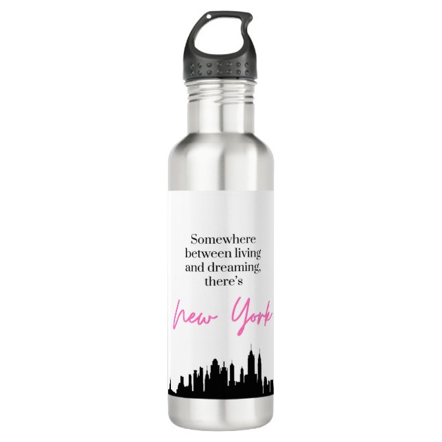 New Yorker Zitatgeschenke Edelstahlflasche (Vorderseite)