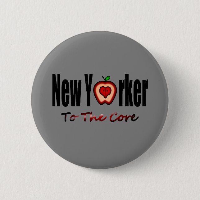 New Yorker zum Kern mit geschnittenem großem Apple Button (Vorderseite)