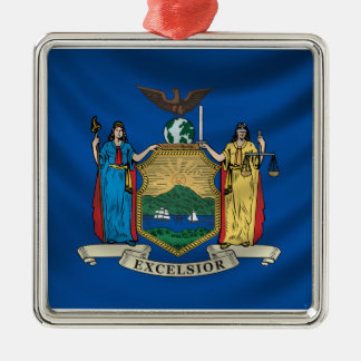 New- Yorkflagge Silbernes Ornament