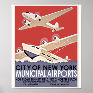 New- Yorkflughafen-Vintages Plakat - circa 1930