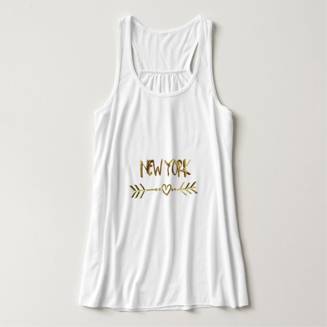 New- Yorkgoldblick-Typografie USA-Stadt elegant Tank Top (Design Vorderseite)