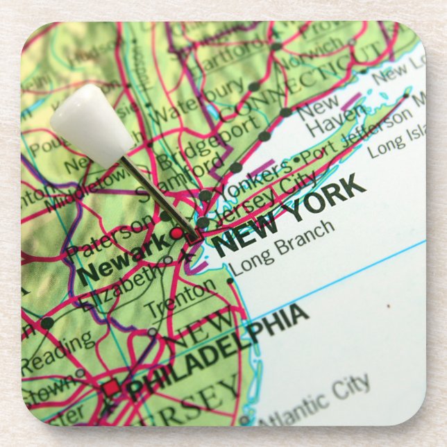 New- Yorkkarte Getränkeuntersetzer (Vorderseite)