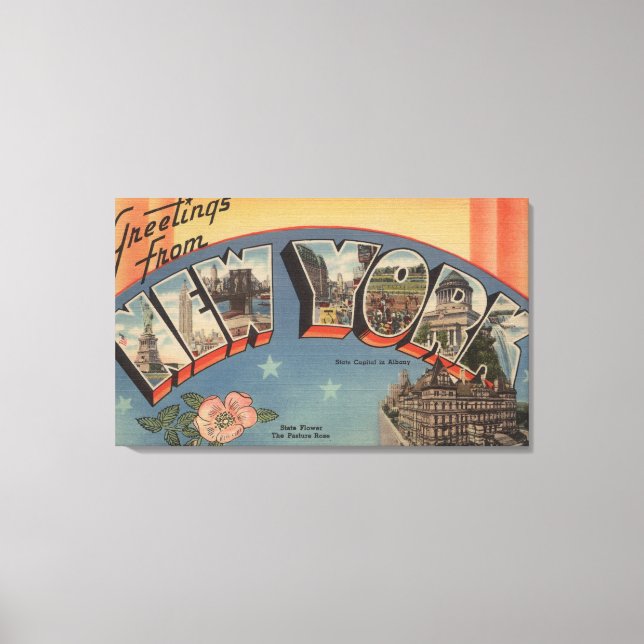 New YorkLarge Letter ScenesNew York Staat 3 Leinwanddruck (Vorderseite)