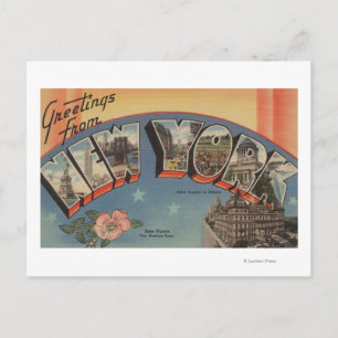 New YorkLarge Letter ScenesNew York Staat Postkarte