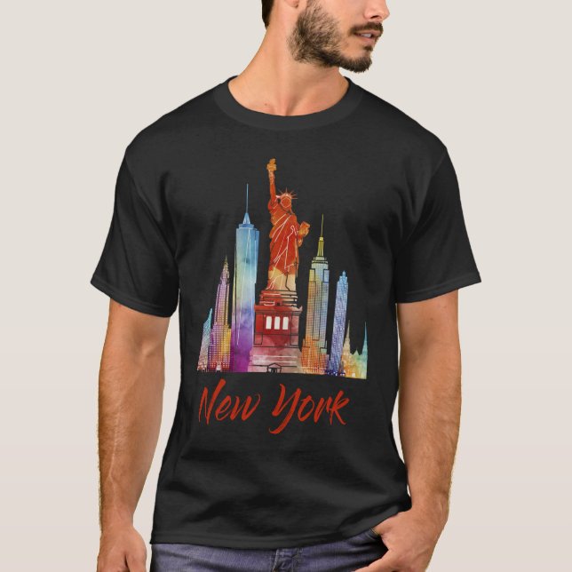 New- Yorkmann-T-Shirt - Schwarzes T-Shirt (Vorderseite)